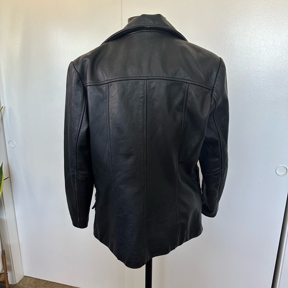 Wilsons vintage Black Leather Jacket medium - Picture 3 of 9